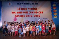 Children of employees honored for good achievements during school year 2015-2016 in commendation ceremony held by Vinataba Saigon Trade Union